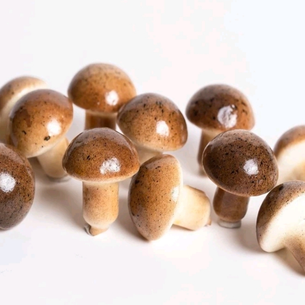 mini artificial mushrooms for crafts art garden 12 pieces